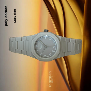Chairman Geneve Poly Carbon Arabic Dial Lady Size Baby Grey Watch