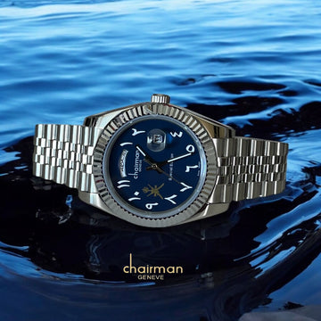 Chairman Geneve Special Edition Arabic Dated And Day Blue Dial Gents Watch