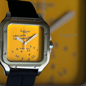 Chairman Geneve Special Edition Yellow Dial Black Strap Gents Watch