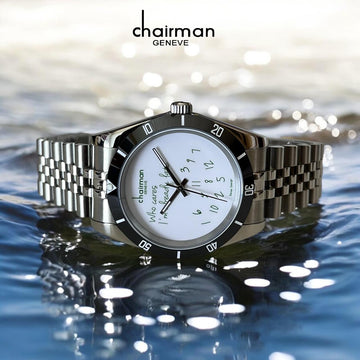 Chairman Geneve Swiss Design White Dial Silver Chain Gents Watch