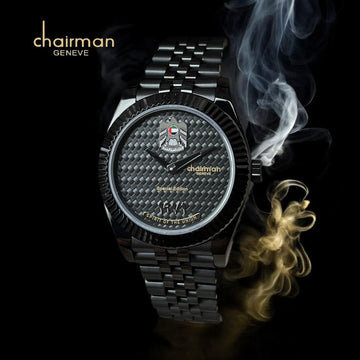 Chairman Geneve UAE Emblem Black Gents Watch