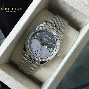 Special Edition Chairman Geneve Silver Strap Grey Dial Men's Watch