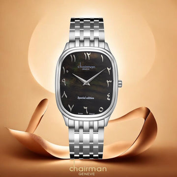 Special Edition Chairman Geneve Arabic Marble Dial Silver Chain Gents Watch