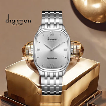 Special Edition Chairman Geneve Grey Roman Dial Silver Chain Gents Watch