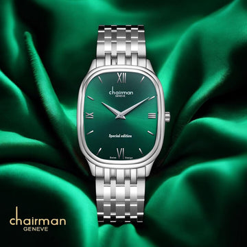 Special Edition Chairman Geneve Roman Green Dial Silver Chain Gents Watch