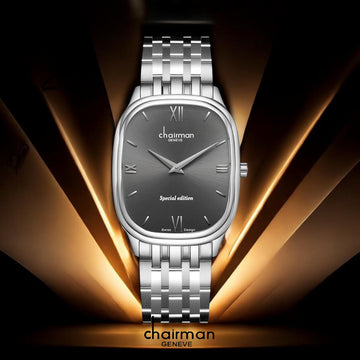Special Edition Chairman Geneve Roman Grey Dial Silver Chain Gents Watch