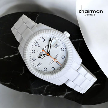 Superlative Chronometer Chairman Geneve Dated White Gents Watch