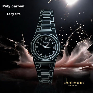 Swiss Design Chairman Geneve Black Poly Carbon Lady Size Watch