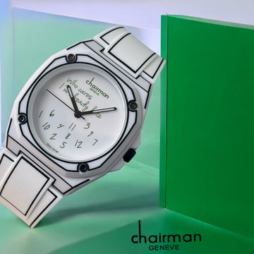 Swiss Design Chairman Geneve Green Letters White Poly Carbon Gents Watch