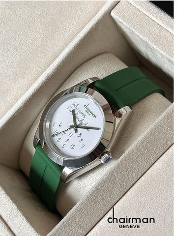 Swiss Design Chairman Geneve White Dial Green Strap Gents Watch