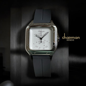 Swiss Design Chairman Geneve White Dial Grey Strap Gents Watch
