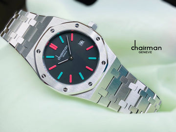 Chairman Stainless Steel Quartz Analogue Watch with Multi Color Black Dial For Men