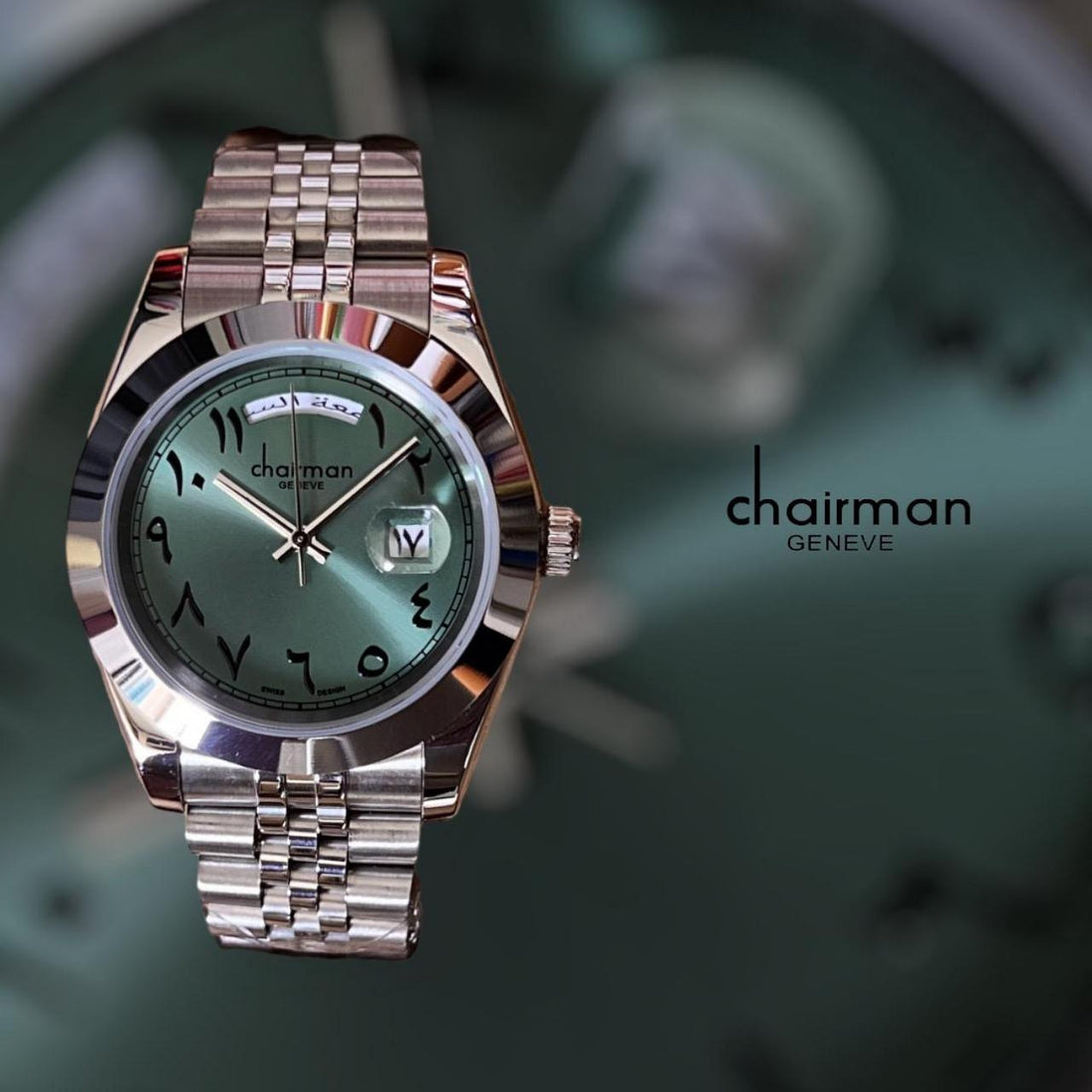 Arabic Number Green Dial Luxury Men's Watch