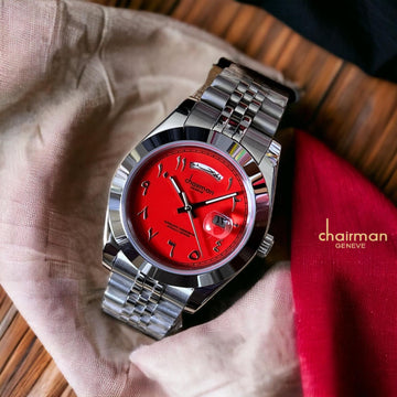 Arabic Red Dial Luxury Quartz Watch