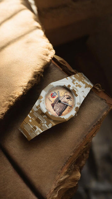 Chairman Geneve ABHU DHABI Emblem Beige Dial White And Brown Chain Gents Watch