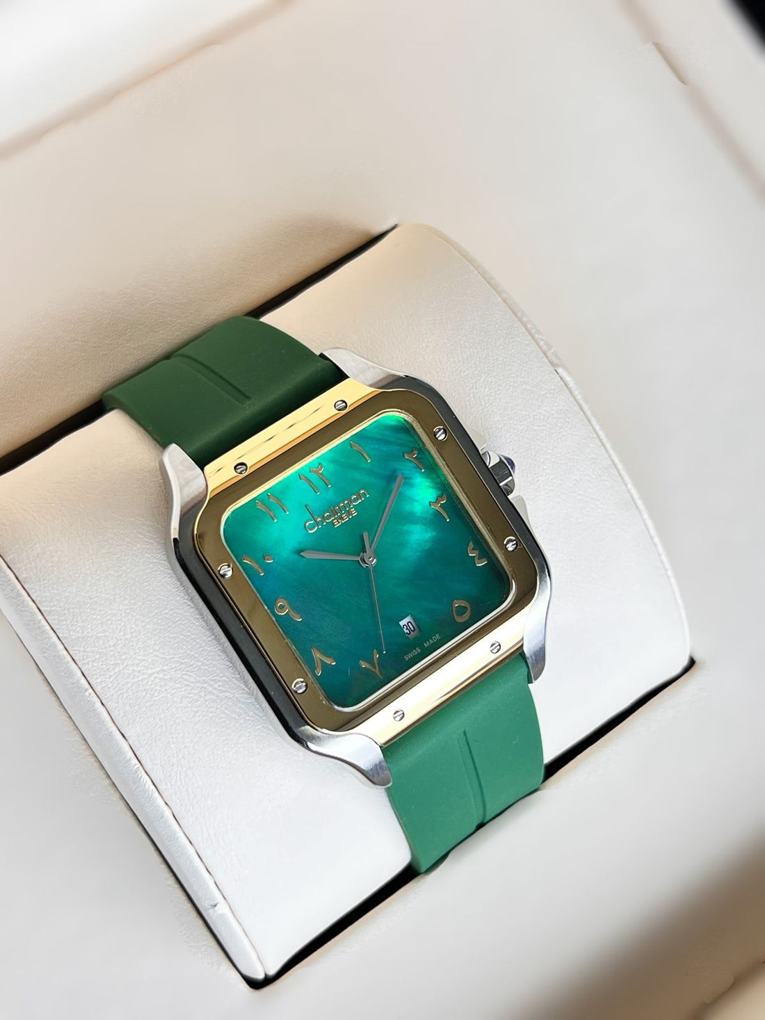 Chairman Geneve Arabic Dated Green Gents Watch