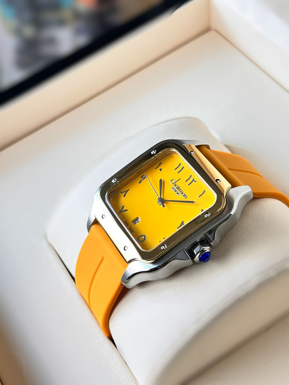 Chairman Geneve Arabic Dated Orange Gents Watch
