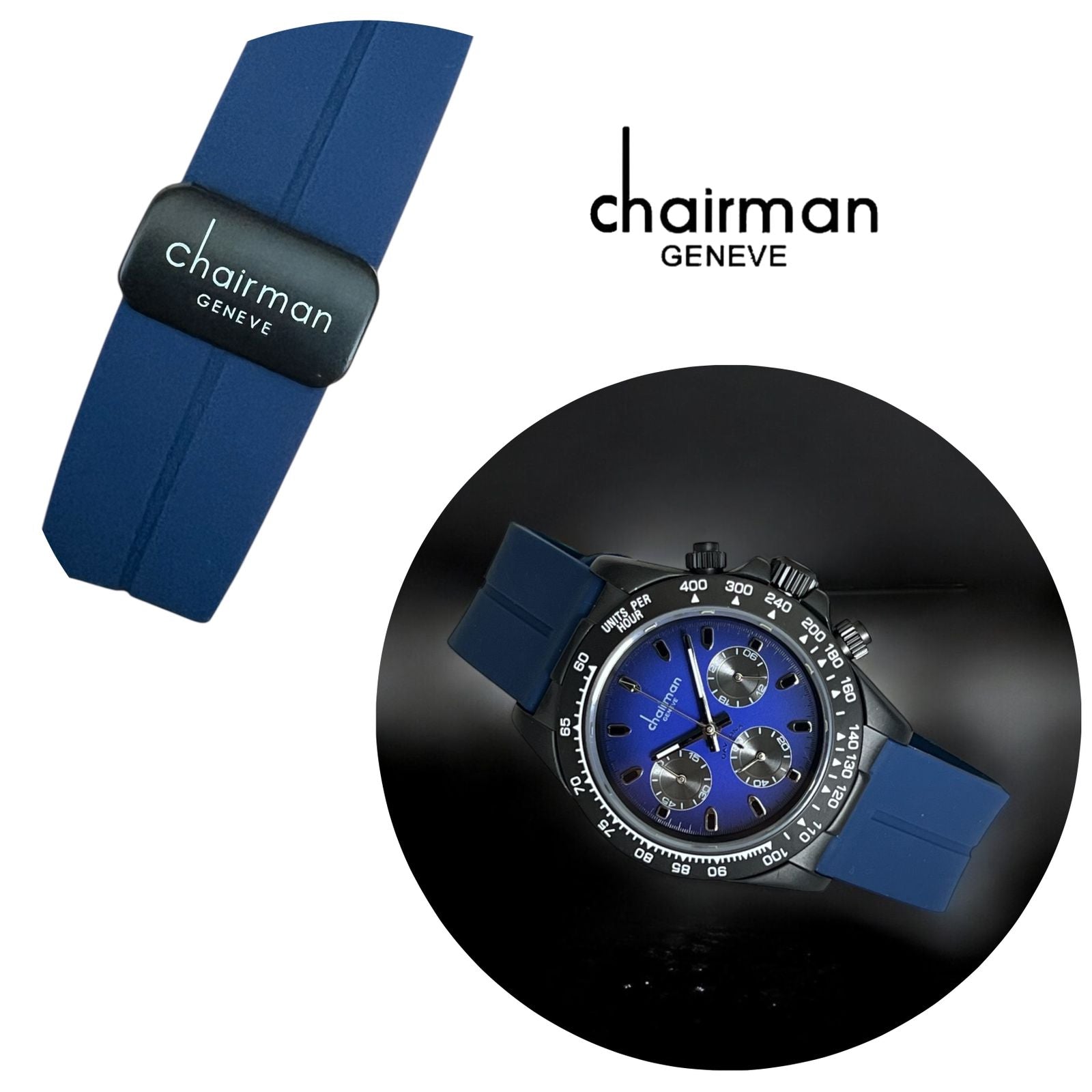 Chairman Geneve Blue Dial Blue Strap Unisex Watch