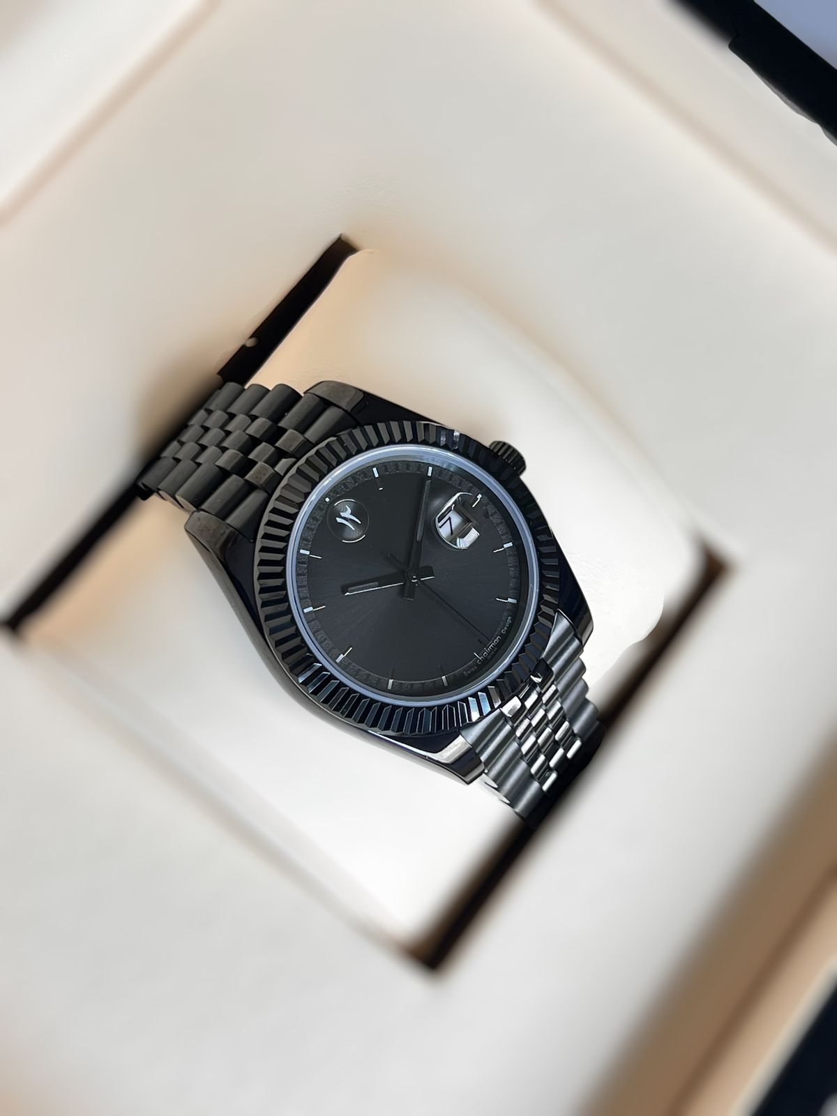 Chairman Geneve Dated Black Gents Watch
