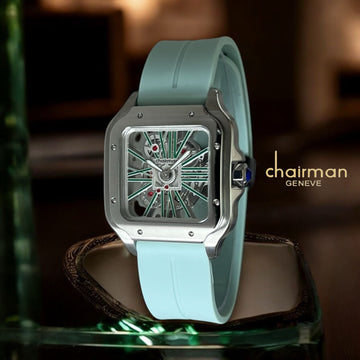 Chairman Geneve Mechanical Dial Baby Green Strap Gents Watch