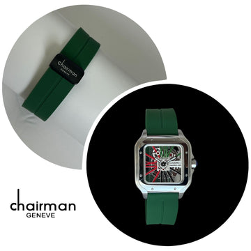 Chairman Geneve Mechanical Multi Color Dial Green Strap Gents Watch