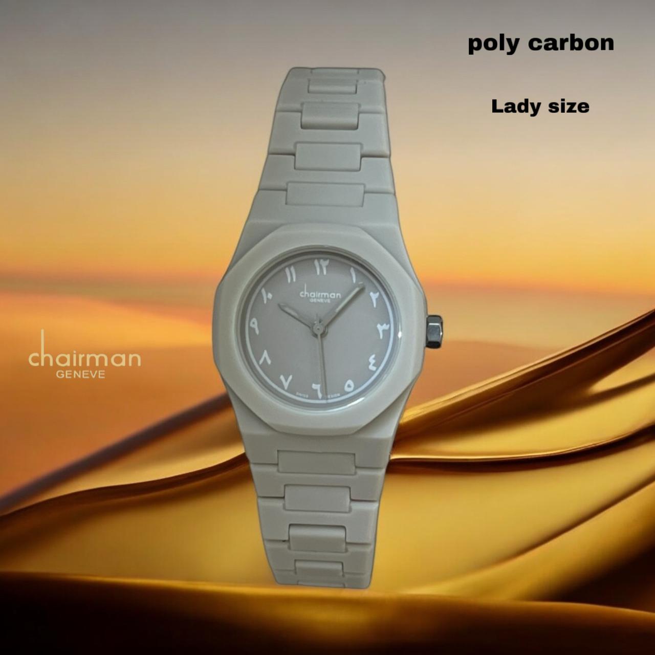 Chairman Geneve Poly Carbon Arabic Dial Lady Size Baby Grey Watch