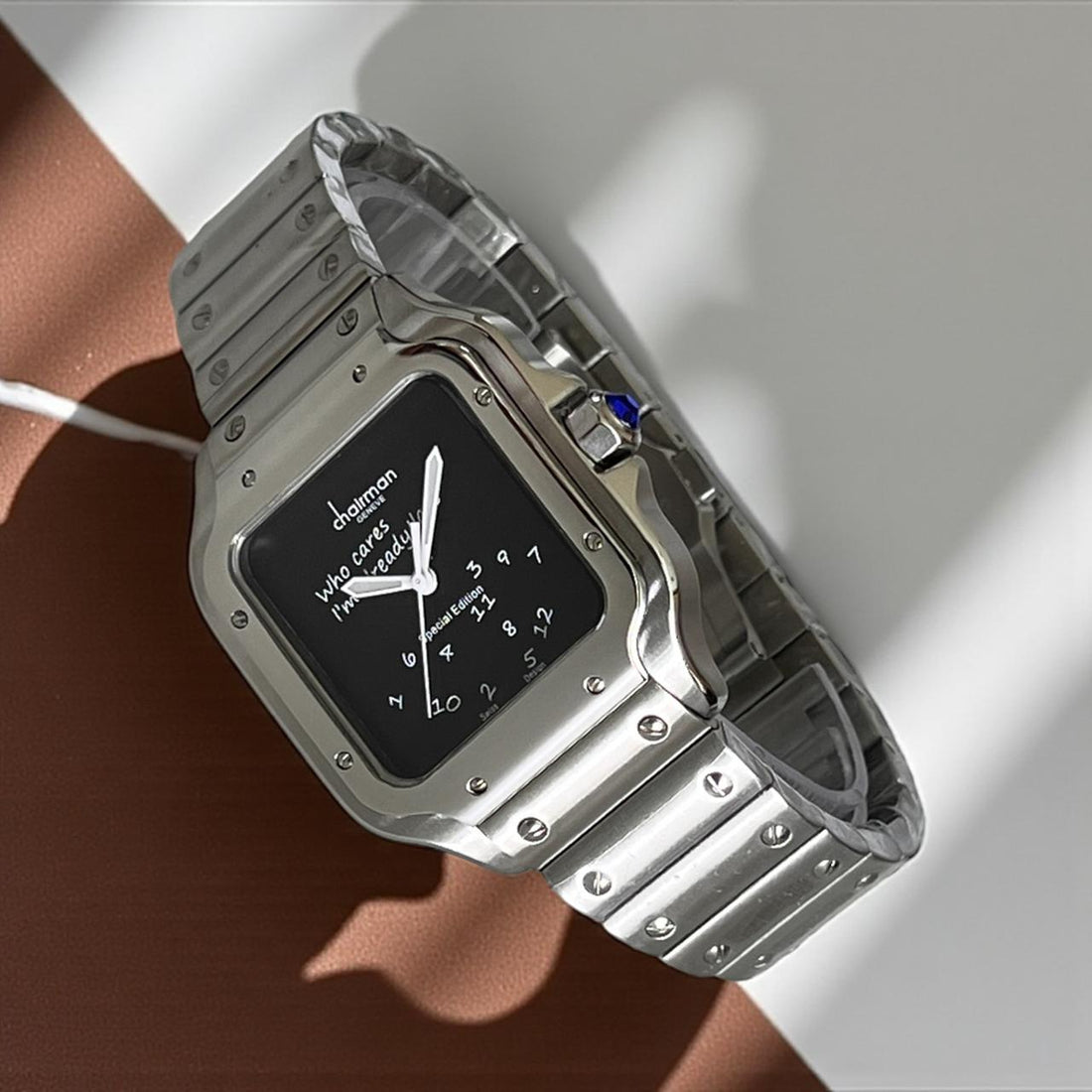 Chairman Geneve Special Edition Black Dial Silver Chain Gents Watch