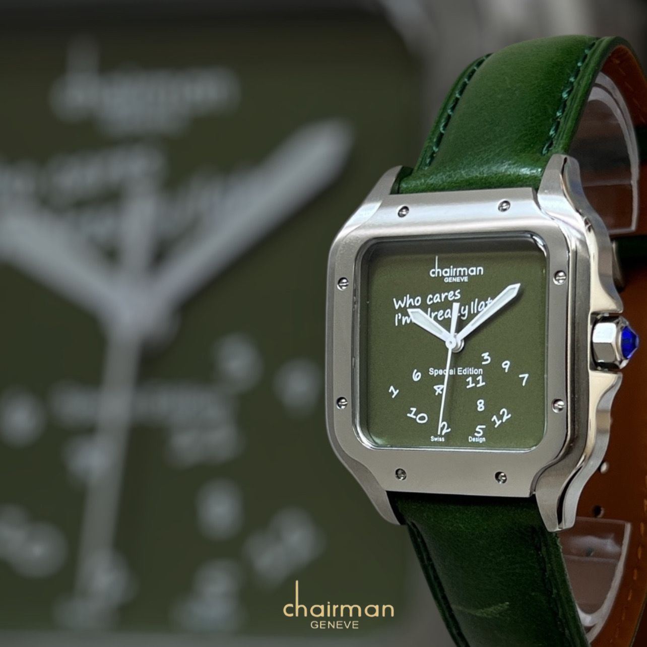 Chairman Geneve Special Edition Green Dial And Strap Gents Watch