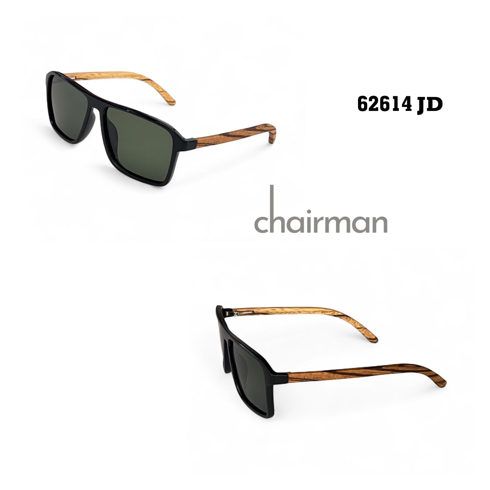 Chairman Luxury 62614 JD Wooden Type Frame Black Sunglass