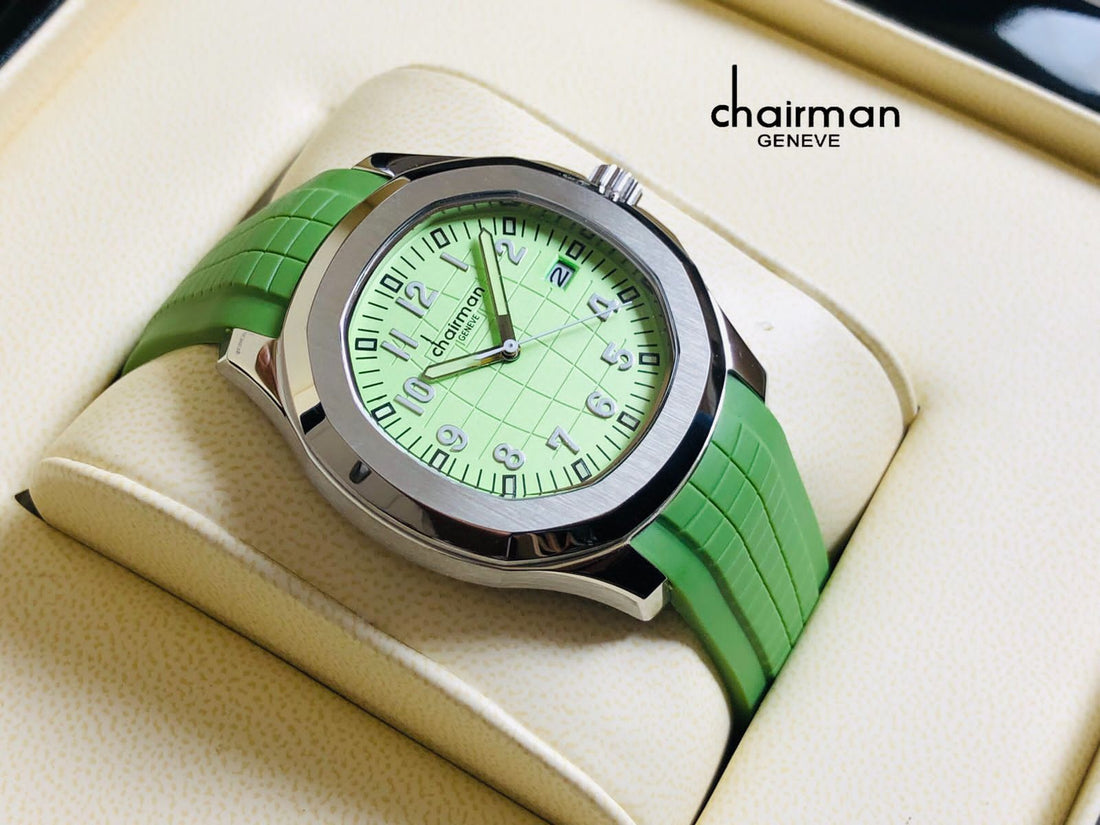 Chairman Green Strap Quartz Watch with Green Dial For Men