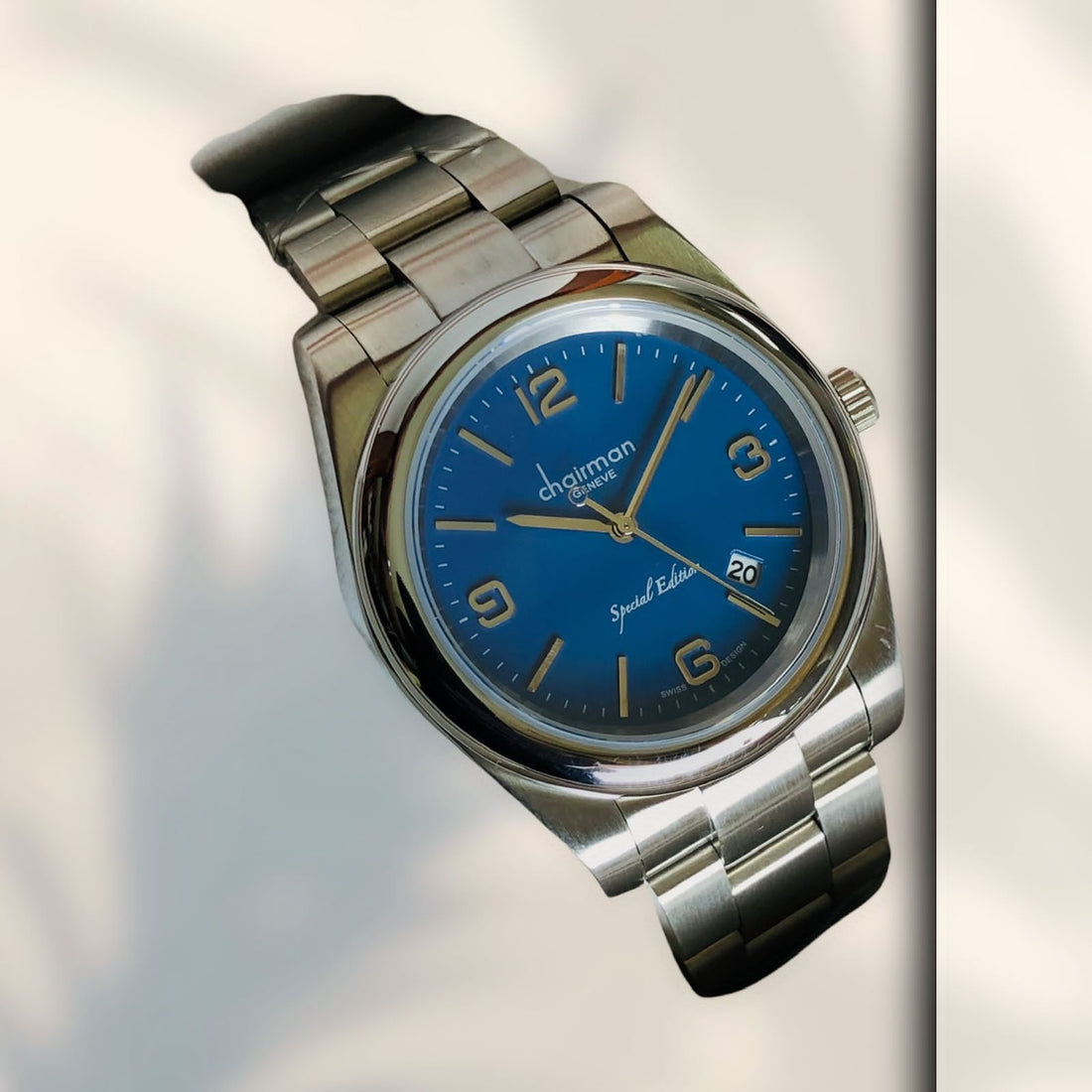 Chairman Special Edition Stainless Steel Quartz Analogue Watch with Blue Dial