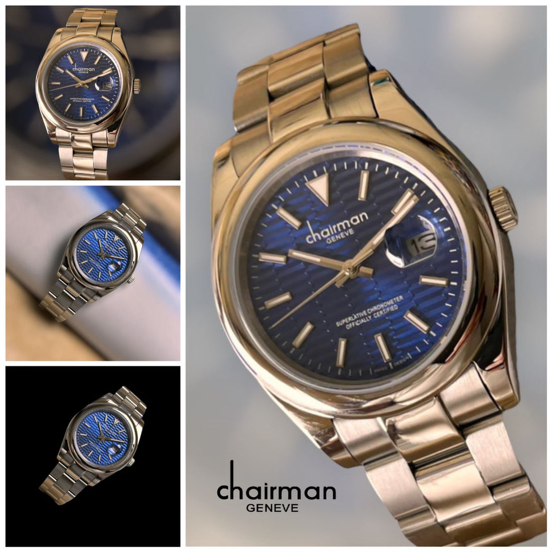 Chairman Stainless Steel Quartz Analogue Men's Watch with Blue Dial