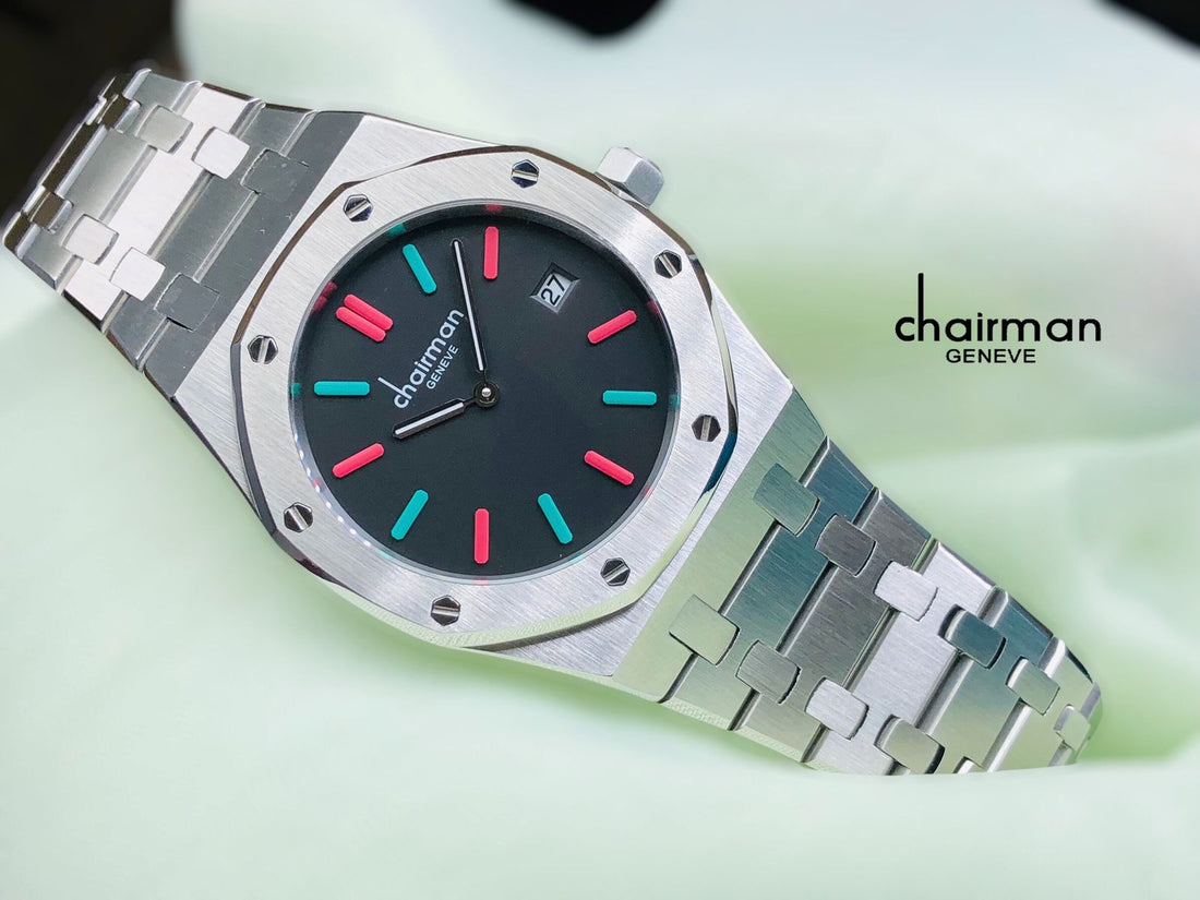 Chairman Stainless Steel Quartz Analogue Watch with Multi Color Black Dial For Men
