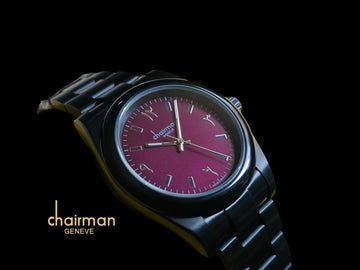 Chairman Black Chain Arabic Number Grape Dial Men's Watch