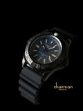 Chairman Geneve Black Strap Watch