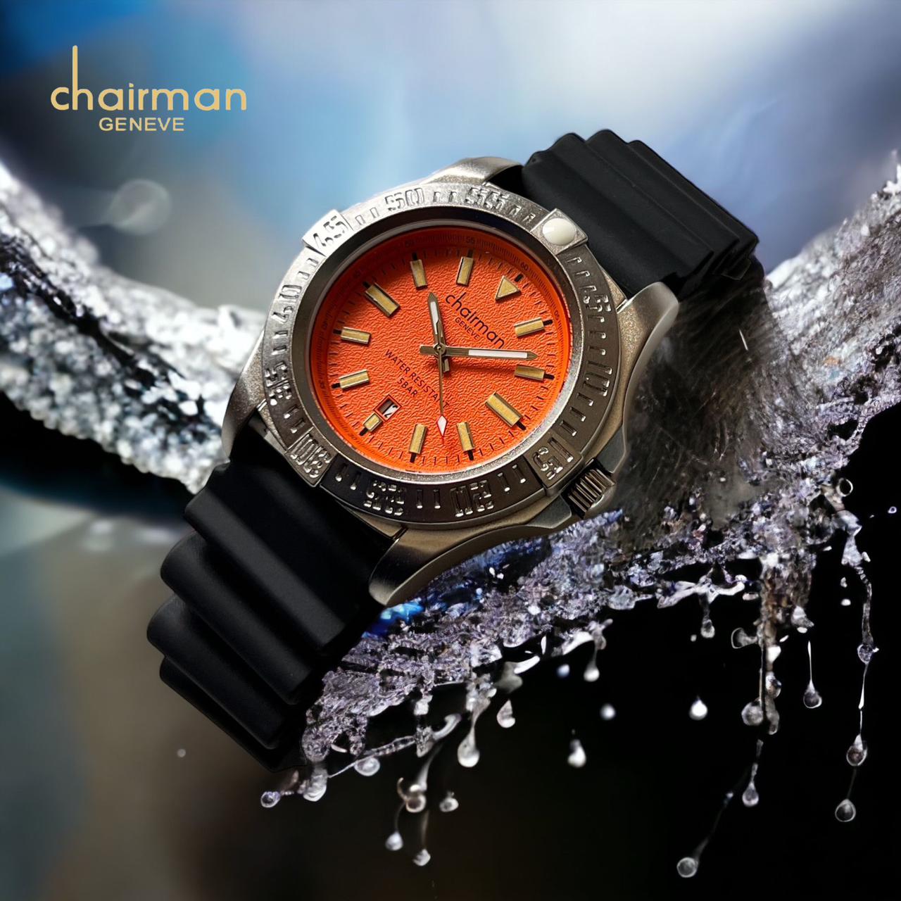 Orange waterproof clearance watch