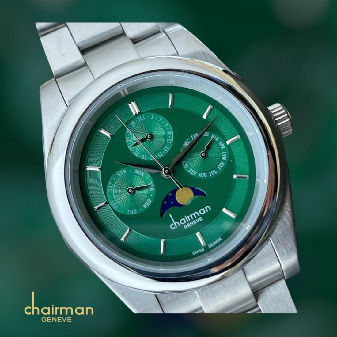 Chairman Green Dial Quartz Chain Strap Men's Watch