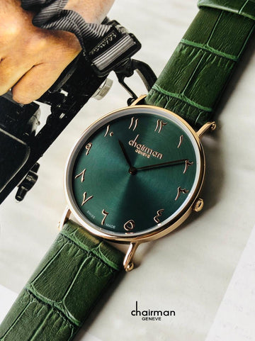 Chairman Green Strap & Dial With Arabic Numbers Men's Watch