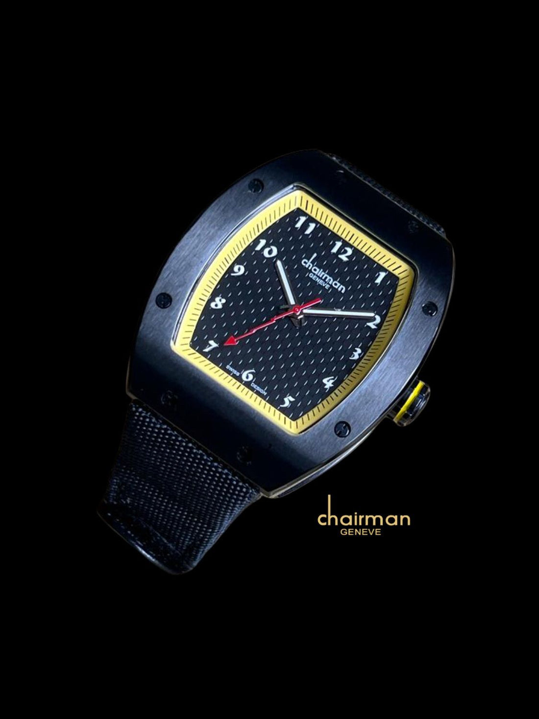 Chairman Metallic Black Strap Quartz Black Dial Men's Watch