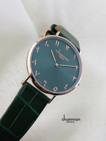 Chairman Stylish Green Strap Arabic Dial Men's Watch