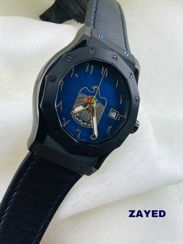 Zayed Blue Metallic Frame Blue Dial Men's Watch