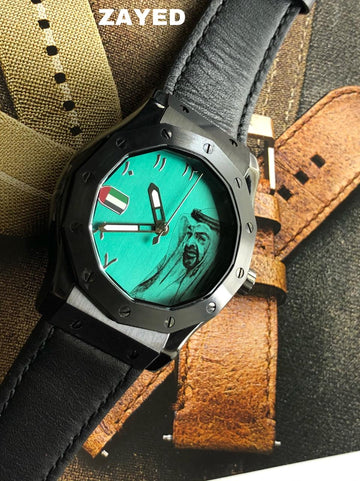 Zayed Green Dial With UAE Flag Men's Watch