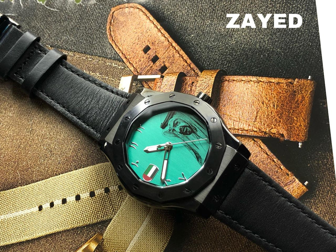 Zayed Green Dial With UAE Flag Men's Watch