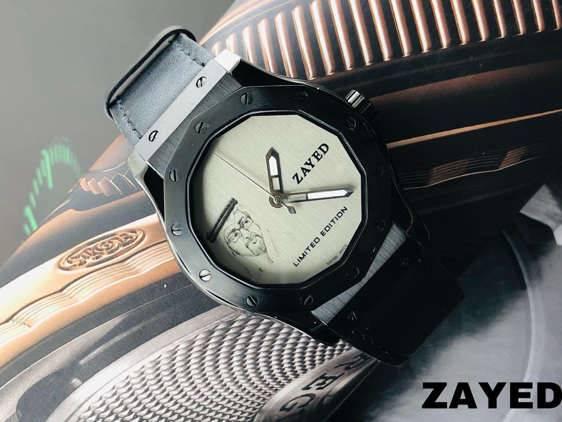Zayed Black Frame & Strap With Off-White Dial Men's Watch